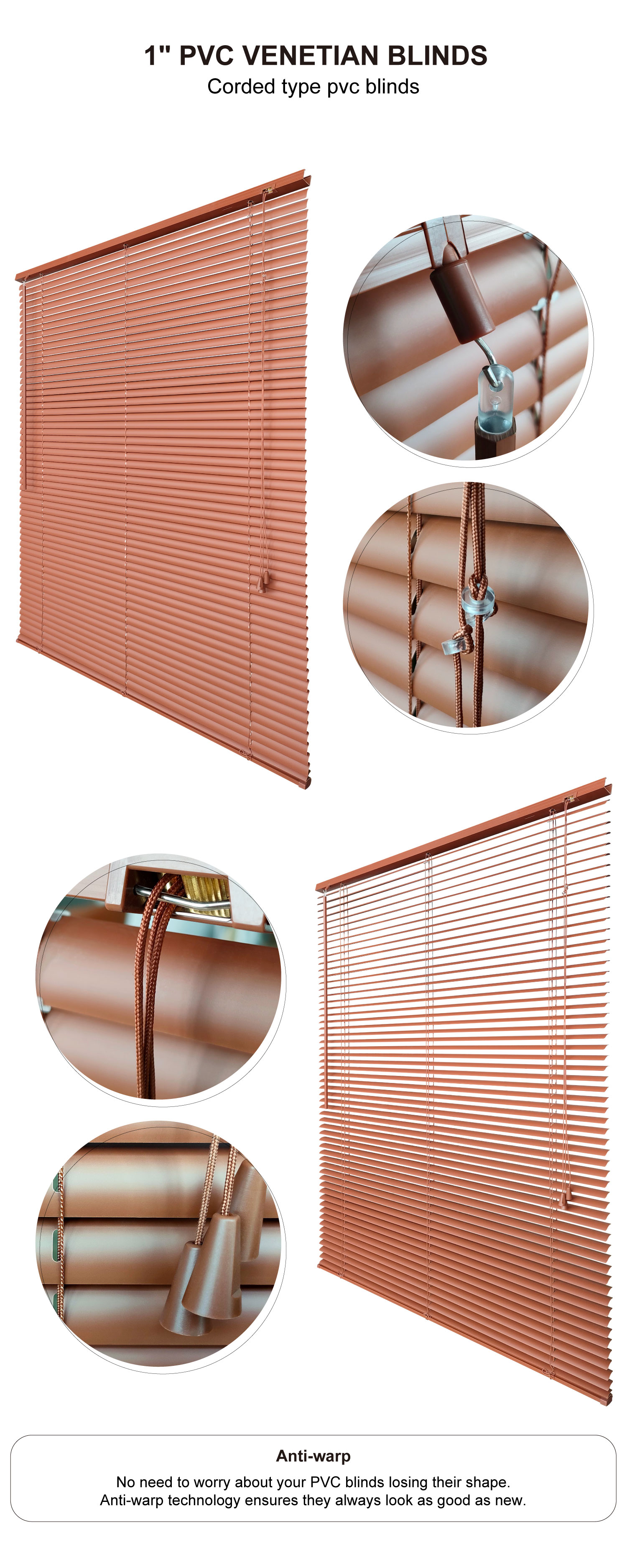 Coffee color PVC Venetian Blinds-1